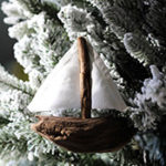 Driftwood Sailboat Christmas Tree Ornaments